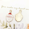 Christmas Santa Claus enamel metal charms for DIY jewelry making in red and gold finish - 8865-Santa Claus 15x25mm