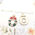 Christmas wreath alloy charms with red bow for DIY jewelry making accessories - 9908-Christmas Bell 16x23mm