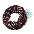 Leopard print infinity scarf in wine red and black featuring a hidden zipper pocket - Leopard Black Red