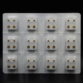 Set of 12 pairs of golden ball stud earrings with polished metallic finish on back card - 12 Pairs/Set / 4mm Gold Cylinder