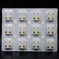 Universal ear piercing tool set featuring 12 pairs of golden studs with rhinestones - 12 Pairs/Set / 3mm Gold White Zirconia