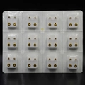 Set of 12 pairs of golden stud earrings with clear cubic zirconia in blister pack - 12 Pairs/Set / 4mm Gold White Zirconia