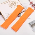 Knitted leg warmers for Latin dance and yoga in bright orange ribbed wool style - One Size / Orange