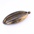 Vintage large metal banana hair clip with retro bronze finish for ponytail styles - Large Fish Clip / Painted Gold
