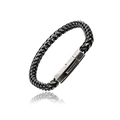 Retro herenarmband van gevlochten roestvrij staal in antiek zilveren afwerking met glans - Antiek Zilver