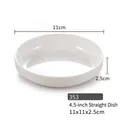 White melamine 4.5-inch round saucer with straight edges, 11cm diameter small sauce dish - 4.5 Inch Straight Edge Dish