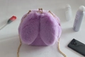 Süße lila Plüsch-Kaninchentasche mit langen Ohren und goldener Kette für Damen - Taro