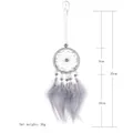 Grey handmade dreamcatcher hanging car charm with natural feathers and 8cm hoop - B0051C Gray 8cm