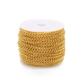 Macro detail of 2mm shiny gold iron curb chain roll for DIY jewelry making accessories - 2*3mm (10 Yards/Roll) / Gold