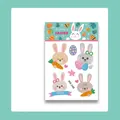 Tatuaggi temporanei pasquali impermeabili con coniglietti e uova colorate modello WK-048 - Pasqua WK-048