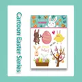 Cartoon Easter bunny and egg waterproof tattoo stickers for kids, model WK-055 - Easter WK-055