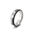 Silver and black couple's ring with cubic zirconia and Forever Love engraving - US 7 / Black & Steel Two-tone (Men's)