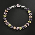 Elegante zilveren korenarmband met kleurrijke AAA marquise-geslepen zirkonia's - Meerkleurig