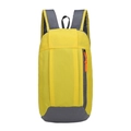 Lightweight yellow leisure backpack with grey trim and vibrant orange zipper puller detail - Yellow Patchwork
