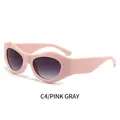 Occhiali da sole Y2K gatto C4 con montatura rosa e lenti grigie sfumate - Montatura Rosa Lenti Sfumate Grigie