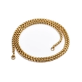 Dettaglio di una collana a catena box dorata in acciaio inossidabile con chiusura sicura - 3.5mm / Oro