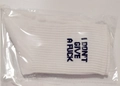 White ribbed cotton crew socks with black I DON'T GIVE A FUCK text in clear bag - I DON'T GIVE A FUCK