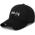 Schwarze Baseballkappe mit Invisible Kids Stickerei und modischen Details am Schirm - Schwarz