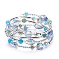 Bohemian multi-layer wrap bracelet with turquoise beads and faceted blue crystals - Sea Blue and Crystal Multilayer (Style 5)