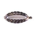 Vintage bronze textured banana hair clip with hollow woven pattern for ponytail - Twist Shape / Painted Gold
