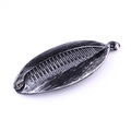 Classic black banana hair clip with vintage silver texture on a white background - Large Fish Clip / Painted Silver