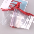 Paraguas plegable transparente automático con mango rojo y funda de transporte de PVC - Automático/Tres Pliegues / Mango Rojo Automático Borde Rojo