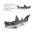 Lifelike Great White Shark toy model with open mouth and detailed grey gradient finish - White Shark (116)