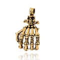 Colgante mano de calavera estilo punk retro de acero inoxidable dorado hombre - Solo Colgante (Sin Cadena) / Dorado