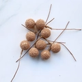 Golden foam berry stem picks for DIY floral arrangements and Christmas decor on marble background - 13mm / Gold