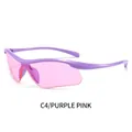 Gafas de sol deportivas con montura morada y lentes rosas de media montura modernas - Montura Púrpura Lente Rosa