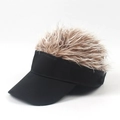 Berretto da baseball nero creativo con parrucca marrone chiaro per uno stile unico - Bambini Taglia Unica (48-52cm) / Bambini Nero Caffè Parrucca