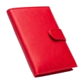 Porta passaporto in pelle PU rossa con trama litchi e chiusura magnetica - Rosso