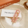 Pink translucent glitter hair clip with gold foil in a rectangular geometric design - Cherry Blossom Pink - Square