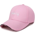 Pinke Baumwoll-Baseballkappe mit Invisible Kids Bestickung und schwarzem Rand - Rosa