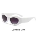 Occhiali da sole Y2K cat eye montatura bianca con lenti grigie sfumate - Montatura Bianca Lente Grigia