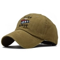Berretto da baseball in cotone kaki con ricamo Surf Wave in stile vintage - Cachi