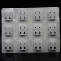 Universal ear piercing tool set with 12 pairs of silver stainless steel studs - 12 Pairs/Set / 3mm Silver Steel White Zirconia