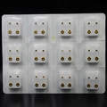 Set of 12 pairs of golden ear studs with multicolored gemstones on a black background - 12 Pairs/Set / 3mm Gold Mixed 12 Colors Zirconia