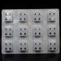 Set of 12 pairs of colorful rhinestone stud earrings on white cards over black background - 12 Pairs/Set / 4mm Silver Steel Mixed 12 Colors Zirconia