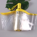 Paraguas plegable transparente con borde amarillo brillante y mango a juego - Automático/Tres Pliegues / Mango Amarillo Automático Borde Amarillo
