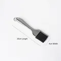 Pincel de silicona negra con mango de acero inoxidable, 20 cm de largo y 4 cm de ancho - 20CM Mango Recto / Mango de Acero Inoxidable 430