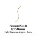 Pendentif en métal doré courbe S de 8x58mm avec perles pour création de boucles d'oreilles - Forme S Dorée (8*58MM)