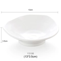 Irregular white melamine dipping dish with wave edge, 13cm diameter, model Y3106 - 5.2 Inch Textured Thread Bowl