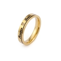 Anello in acciaio al titanio placcato oro 18K con incisione Forever Love e zircone - US 10 / Stile Donna (KR48788-K)