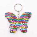 Porte-clés papillon à paillettes réversibles arc-en-ciel pour sacs à main de femmes - Anneaux de Jonction Argentés / Arc-en-ciel Laser