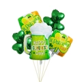 Dettaglio di palloncini in alluminio a trifoglio e boccale per San Patrizio - Set 2
