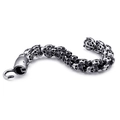 Bracciale da uomo punk gotico con teschi in acciaio inossidabile vintage - 22.5CM / Color Acciaio