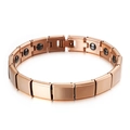 Rose gold magnetic therapy bracelet with ceramic links and a secure folding clasp - Rose Gold