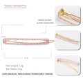 Pink acetate hair clip with rows of sparkling Austrian rhinestones and gold metal base - Light Pink