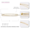 Barrette en acétate beige avec strass autrichiens et pince métallique dorée - Blanc Cassé